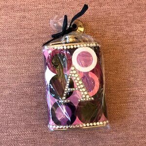 Customized Rhinestone Initial Flask Set